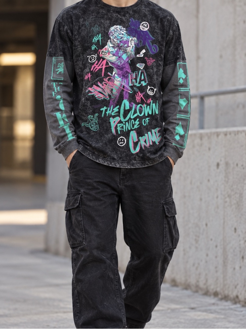 2024 Batman Joker Clown Prince of Crime Graphic Shirt L